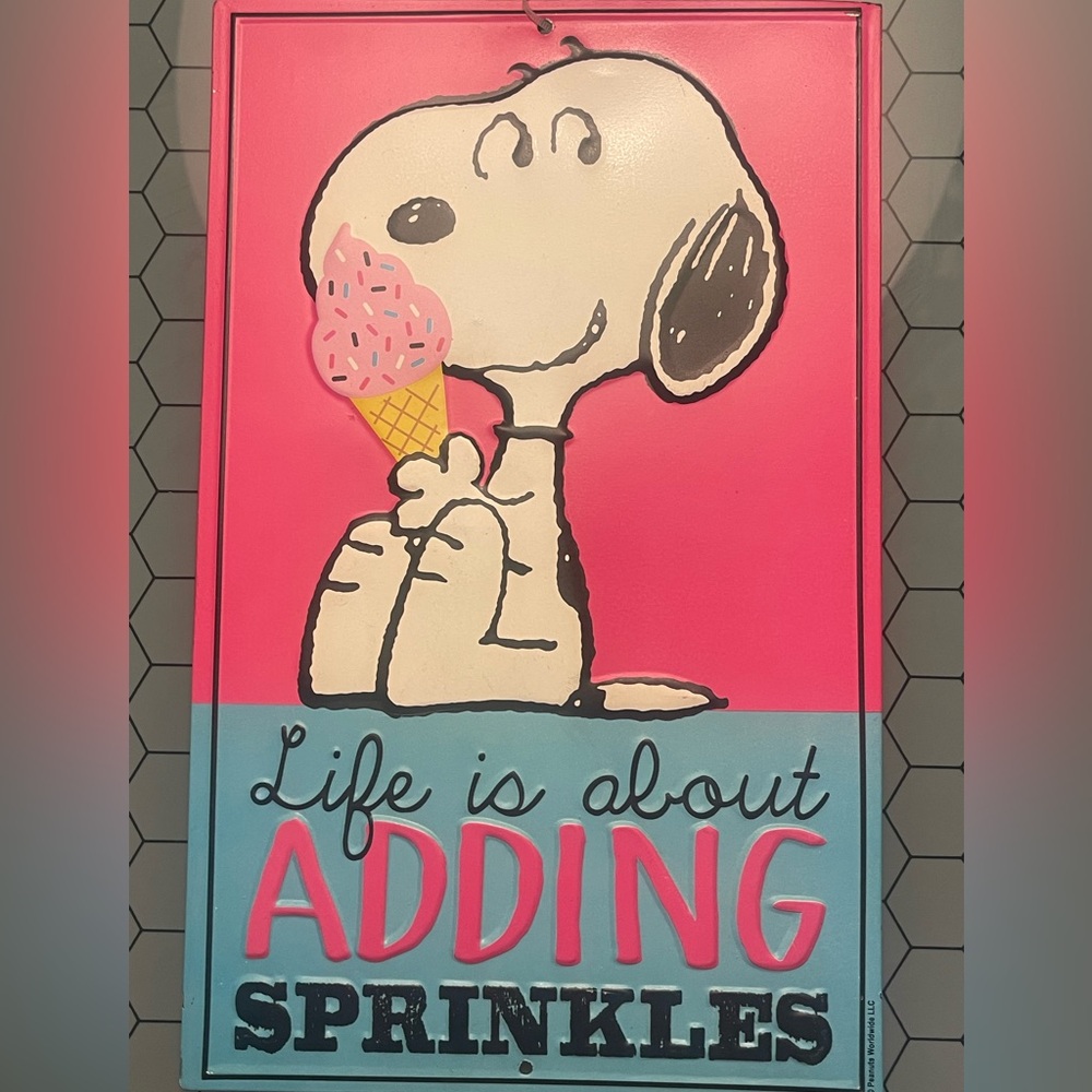 Open Road Brands Pink and Blue Snoopy Wall Art